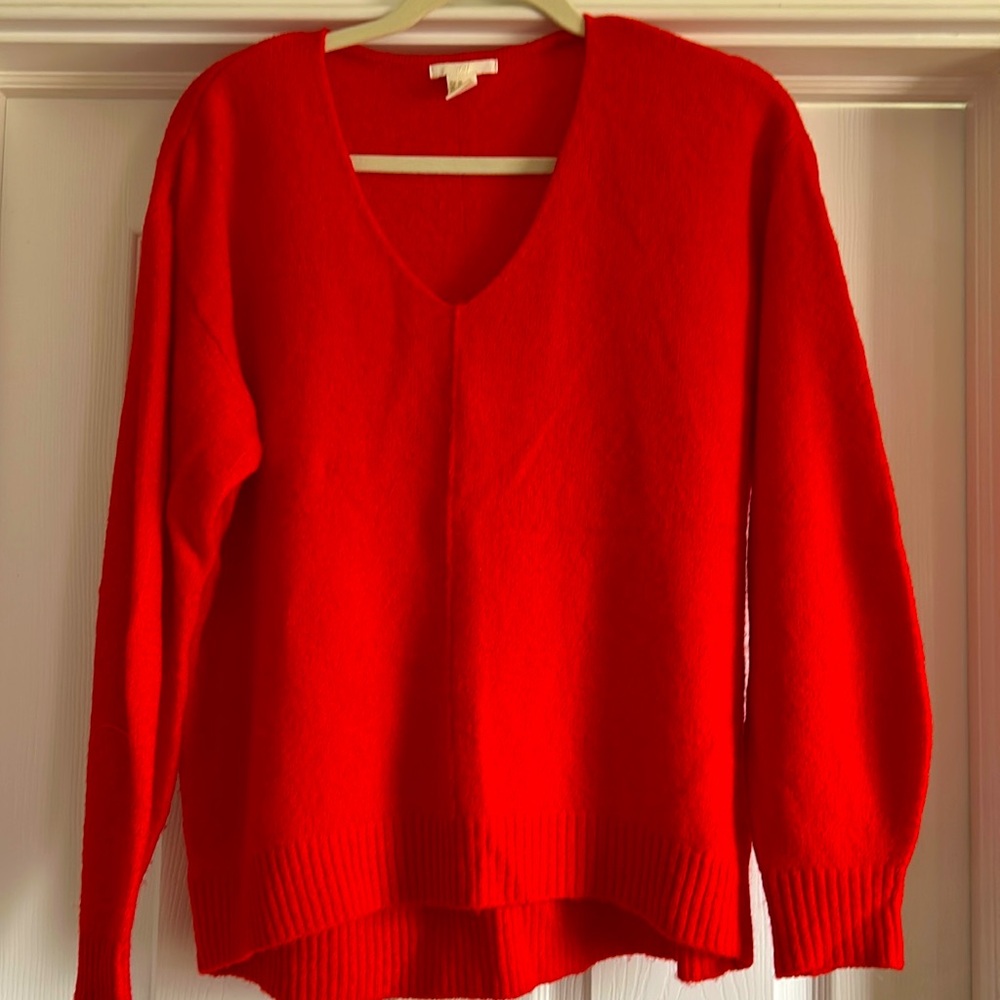 H&M red v-neck sweater